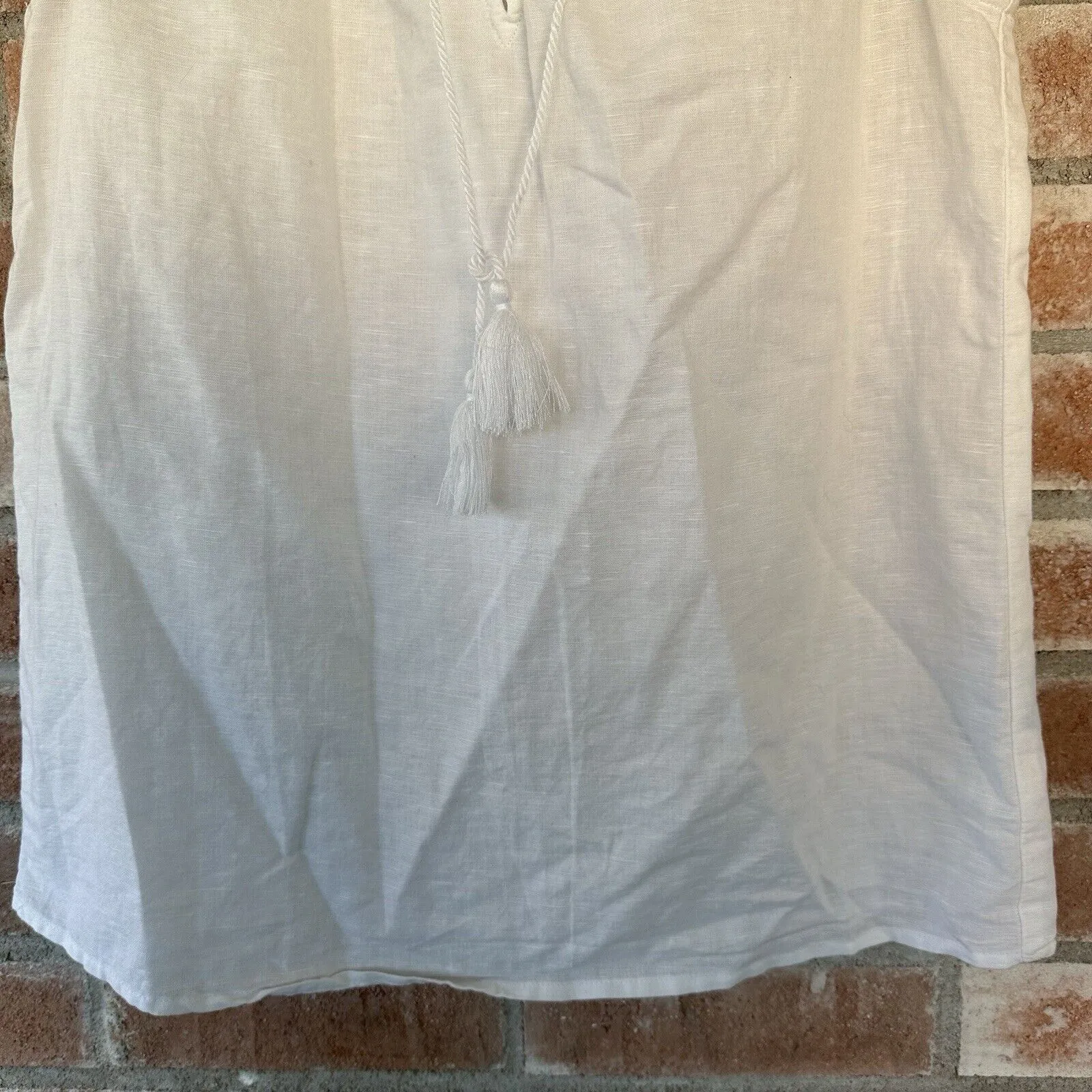 J. McLaughlin White Linen Cotton Blend Tank Top Shirt XS - Image 3