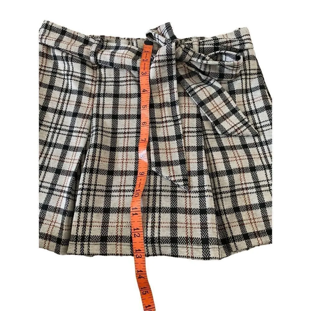 Haute Monde Belted Plaid Mini Skort Pleated Tennis Summer - Image 9