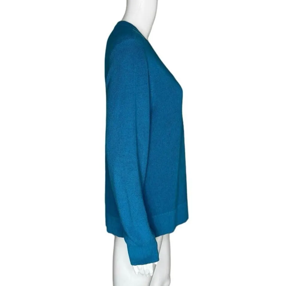 St. Johns Bay Sweater Womens Large Teal Blue Henley Style Everyday Casual Lounge - Image 2