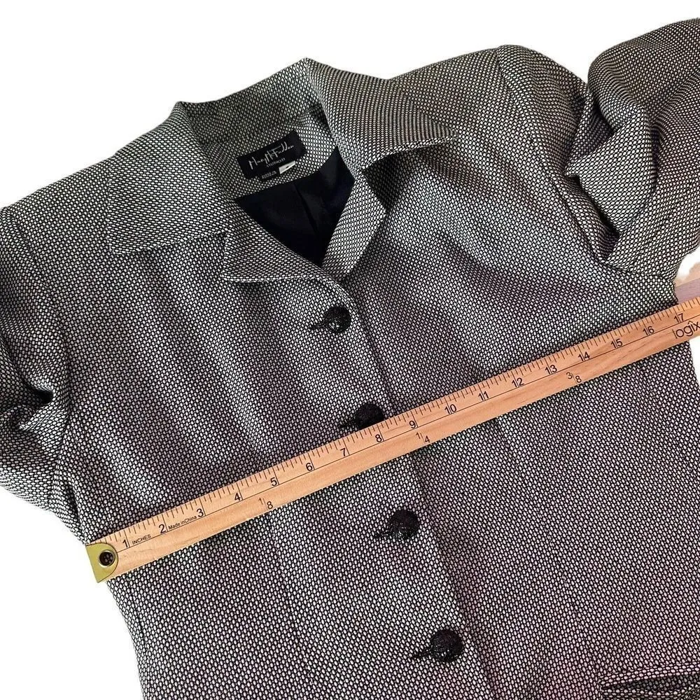 Mary Mcfadden Black Blazer Women 6 Minimalist Workwear Office‎ Quiet Luxury - Image 13