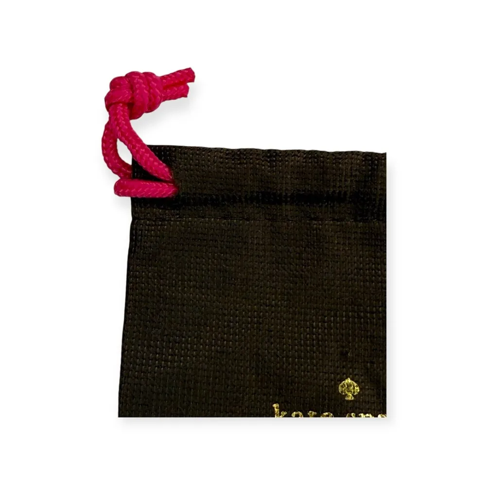 new Kate Spade KSNY  Dainty Jewelry Drawstring Pouch Dustbag  Brown + Pink  - Image 2