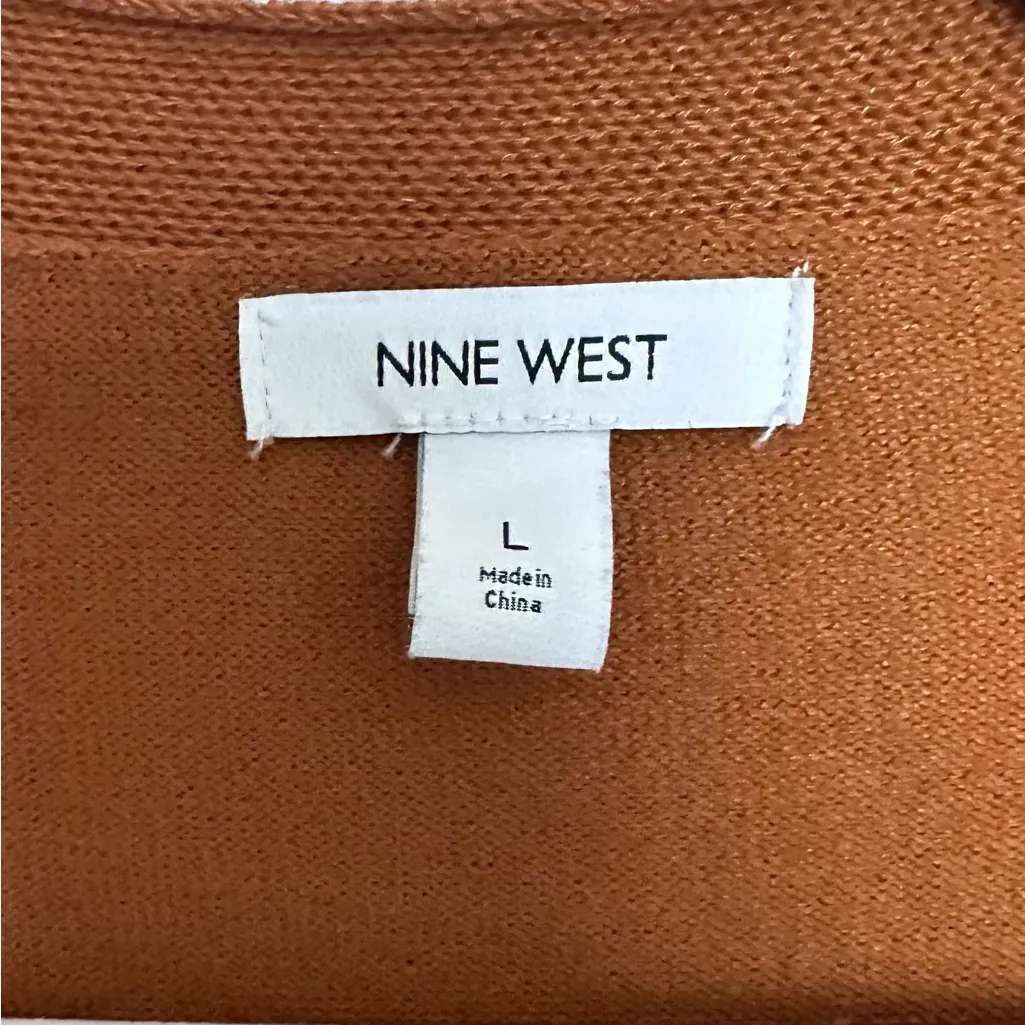 Women's Nine West Duster Cardigan Color: Deep Cognac Size: Large - Image 4