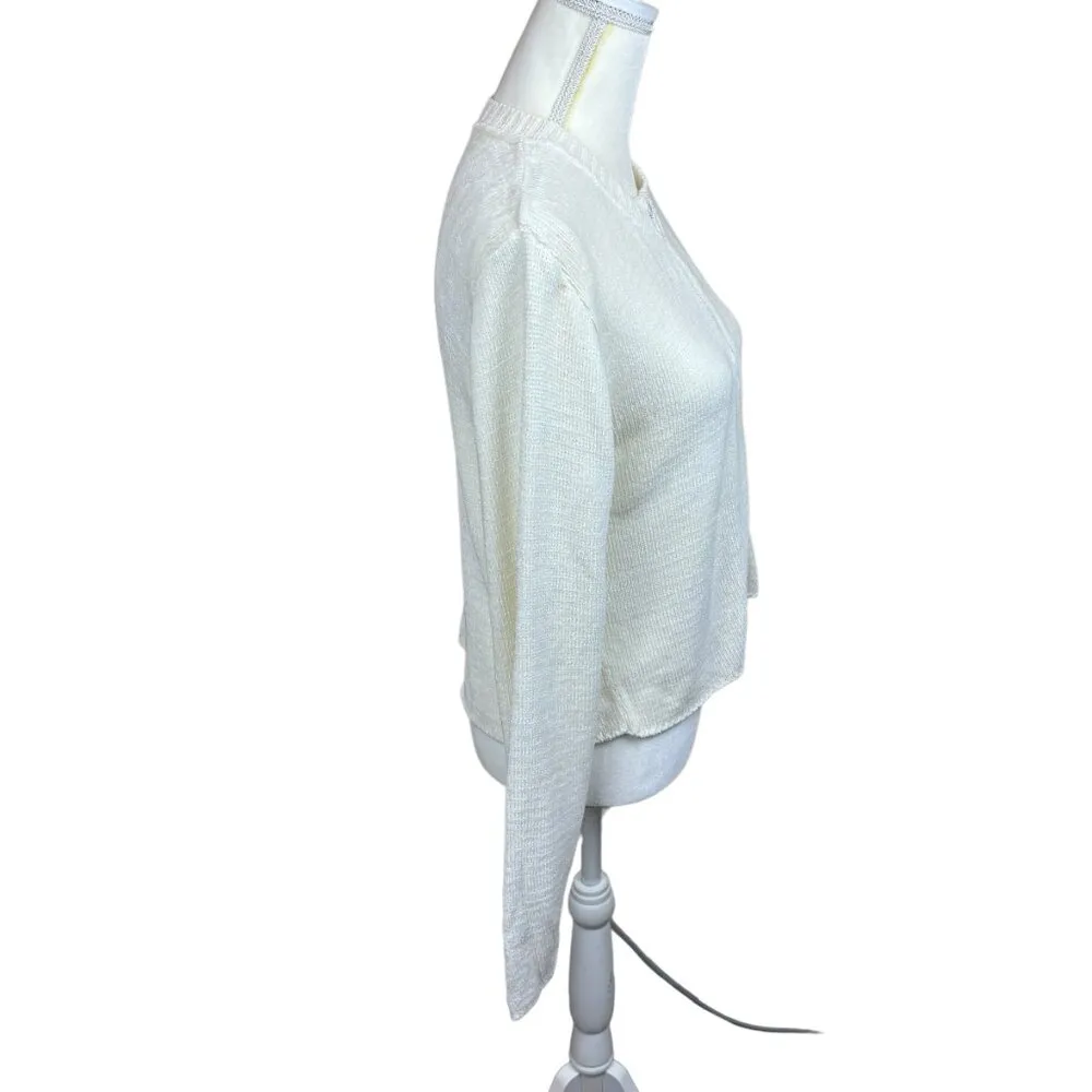 MCNY sweater/cardigan, size Small, vintage, y2k, 90s, full zip, cropped, cozy White - Image 4
