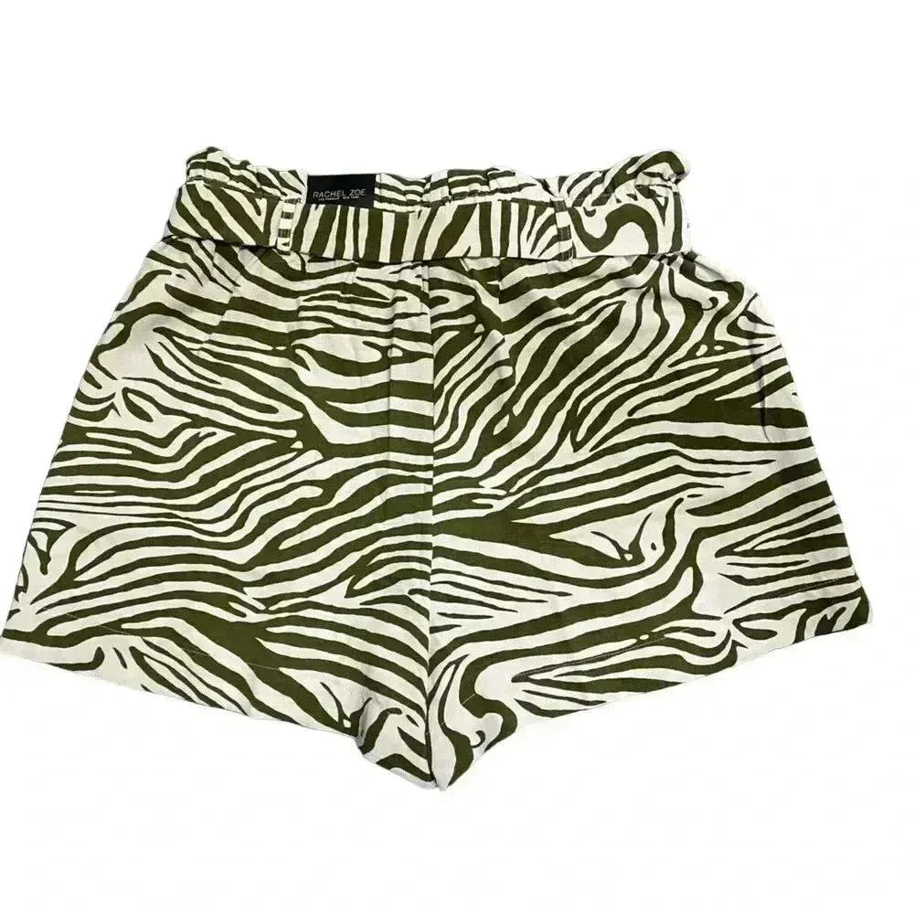 Stylish Zebra Print High-Waisted Shorts‎ with Tie Belt Summer Fashion F27 - Image 2