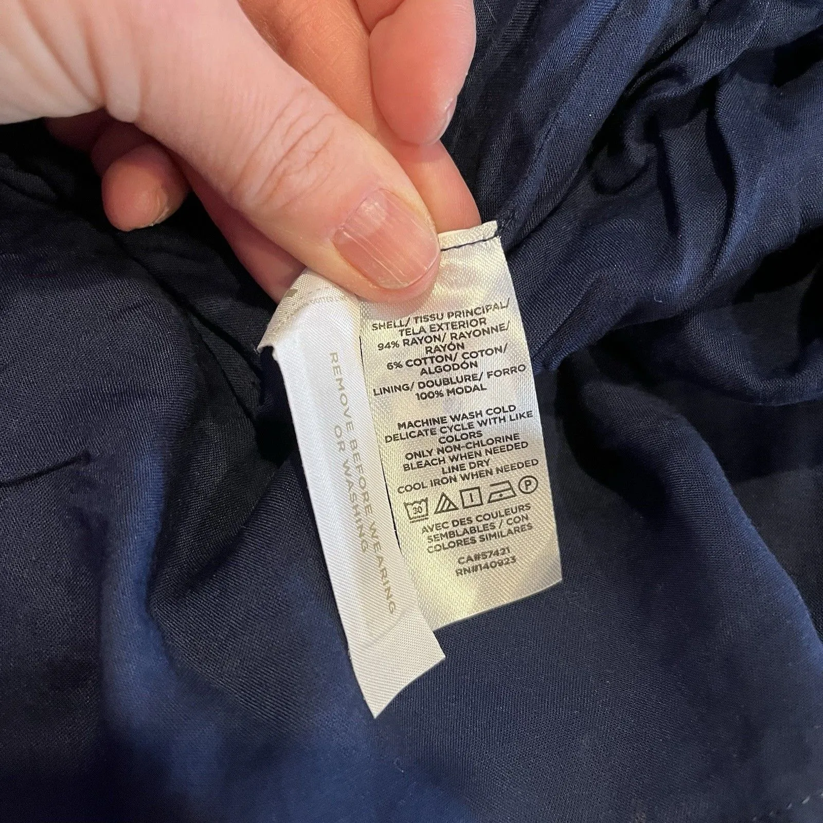 Loft Size Small Flounce Skirt Size XL Navy Green Yellow Clip Dot Lined Women - Image 10