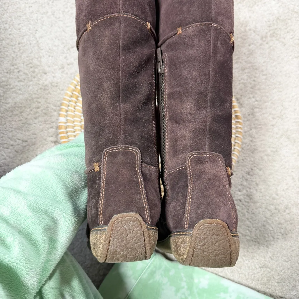 Timberland Y2K Moorland Hollace Tall Brown Suede Lace-Up Boots Sherpa Lined 7.5M - Image 10