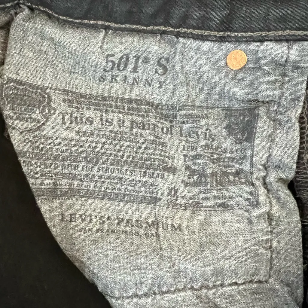 Levi’s Black Distressed 501 S Jeans Raw Hem - Image 16