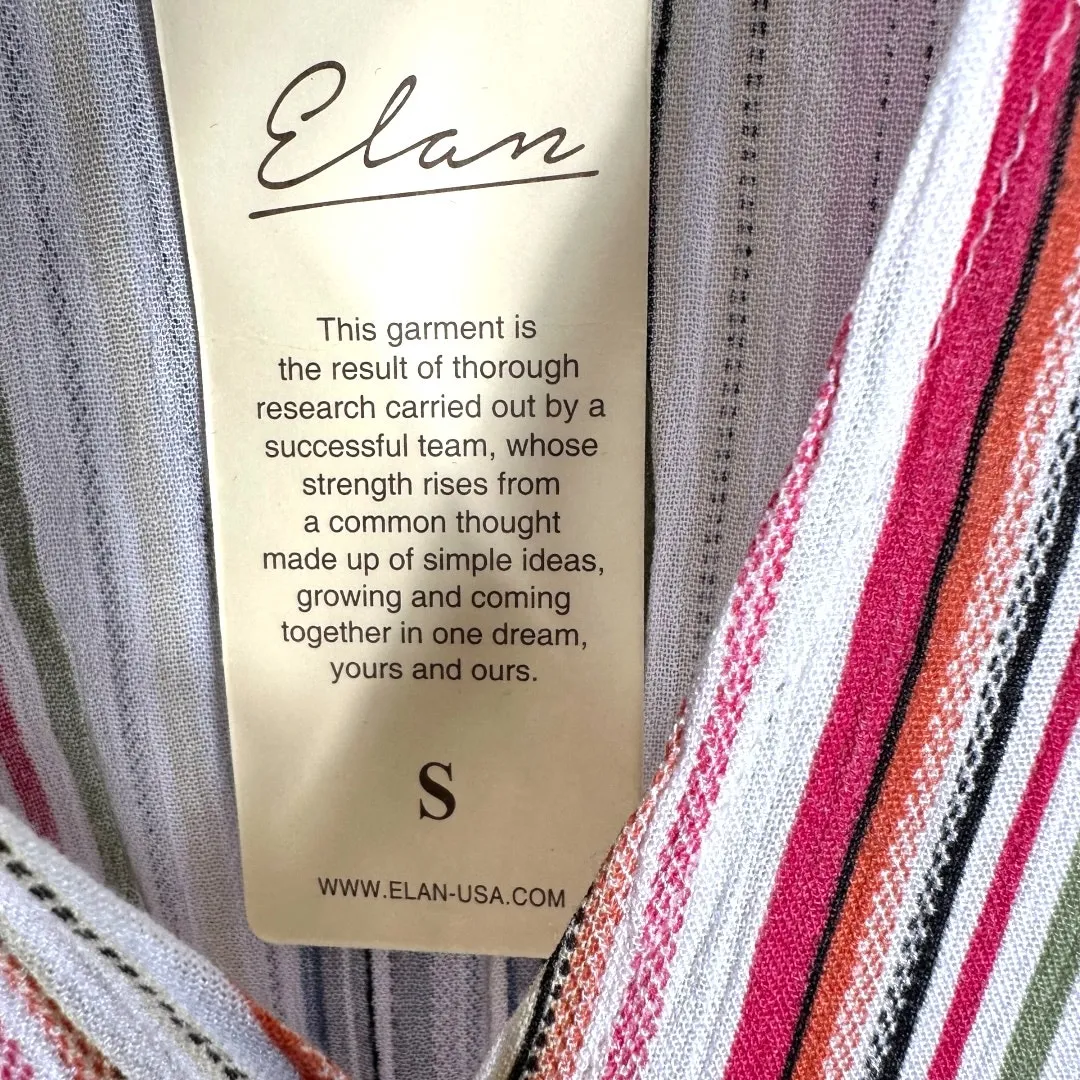 Elan  multicolor Striped Loose Fit Romper Small - Image 4