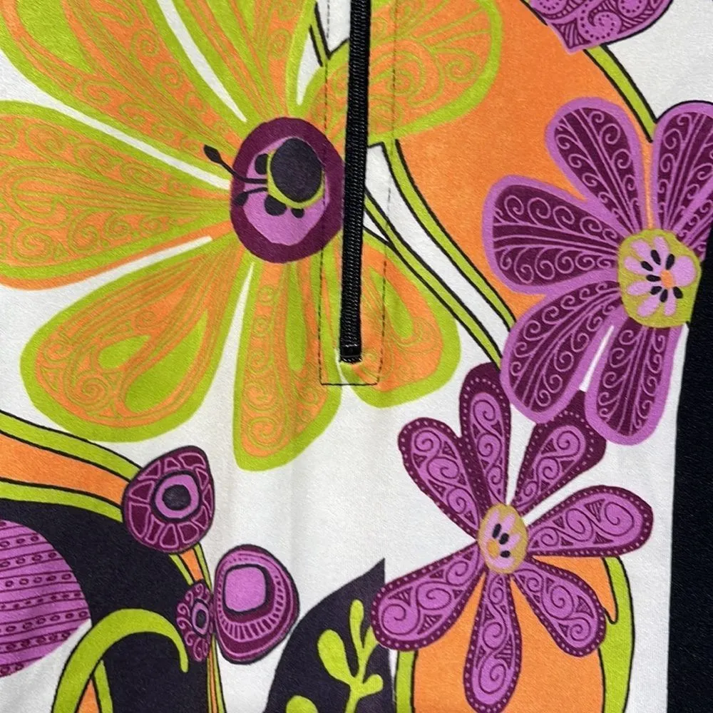 Sheila Moon Half Zip Floral Cycling Top Small - Image 11