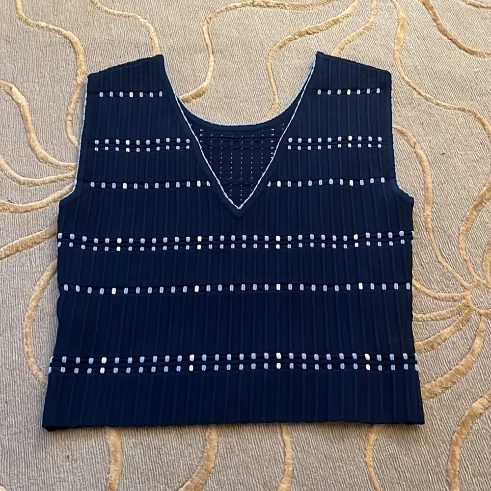 🆕 Sandro | Knite Blue Textured Top NWOT - Image 2