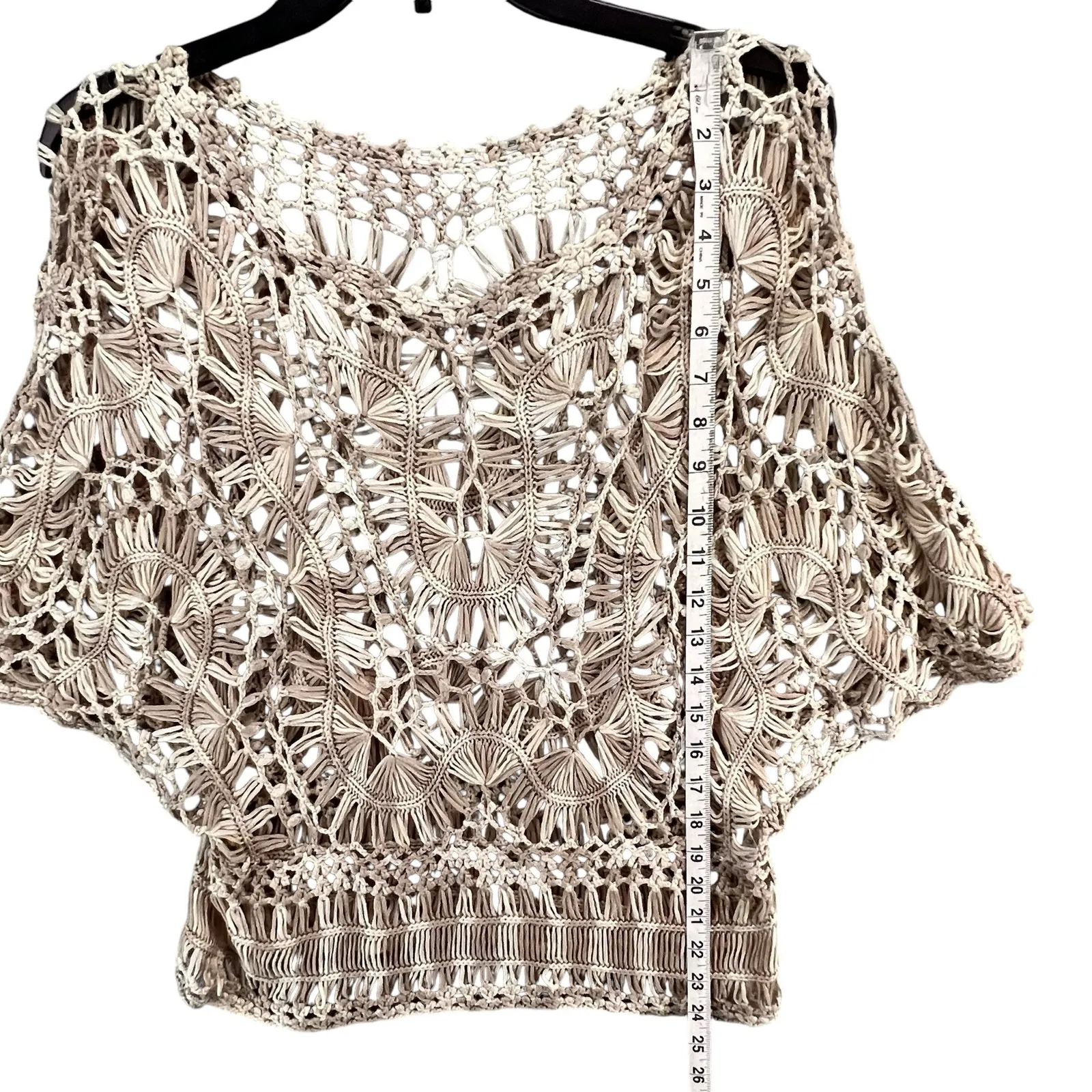 Womens Hand Knitted Crochet Top XS - Image 8