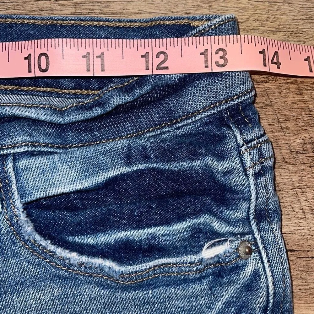 Kensie Jeans Womens Vintage Luxe Raw Hem Distressed Jean Shorts Blue Sz 4/27‎ - Image 5