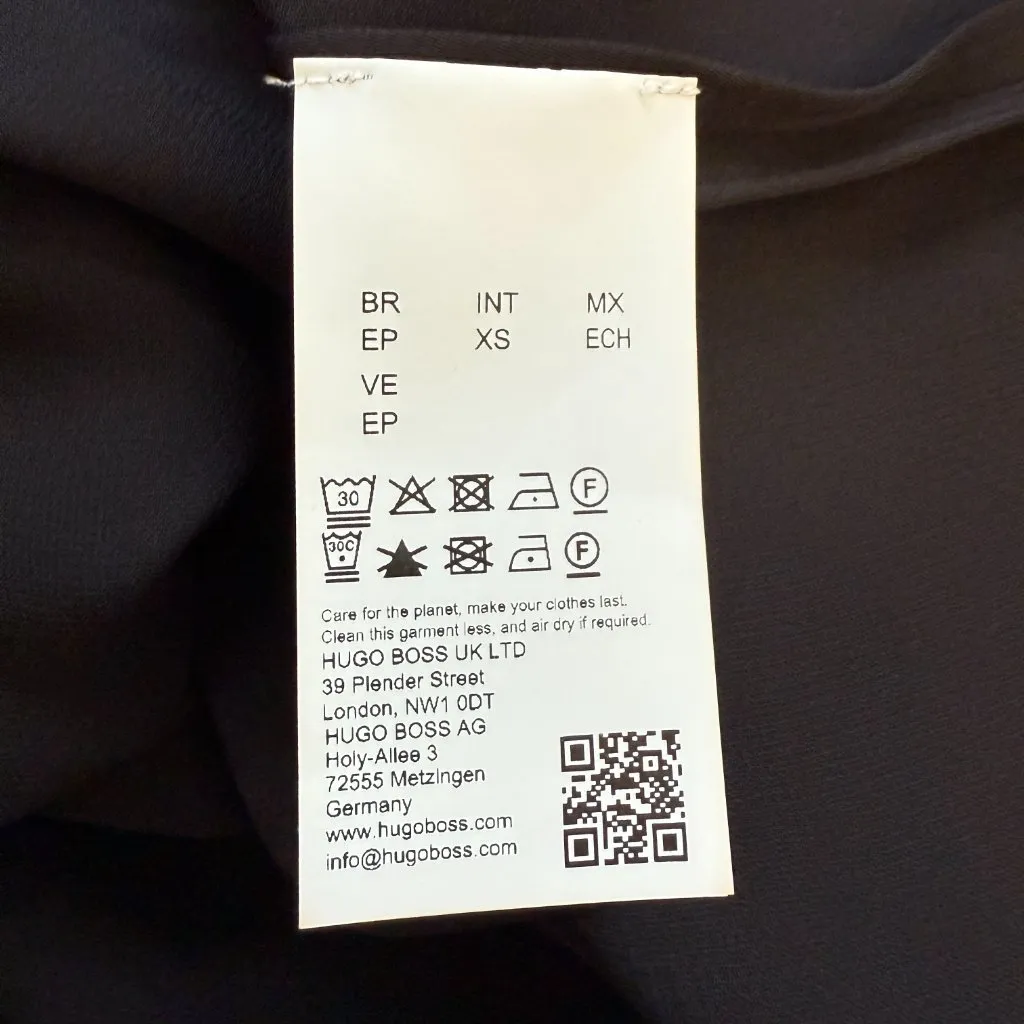 Hugo Boss Ferdola Mixed Media Midi Dress Women's XS Ivory Black Career Chic NWOT - Image 15