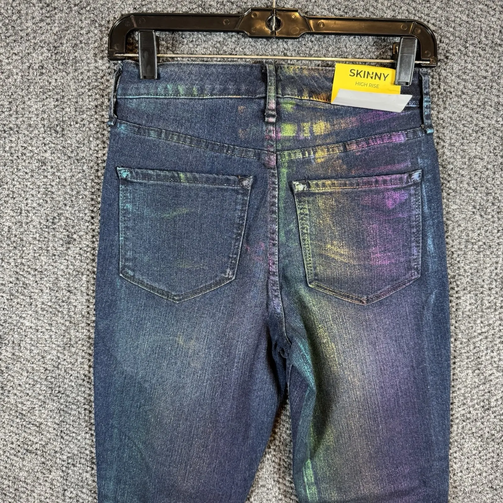 Circus NY Jeans Sz 25 Rainbow Time To Shine High Rise Skinny Sharkbite Raw Hem - Image 2