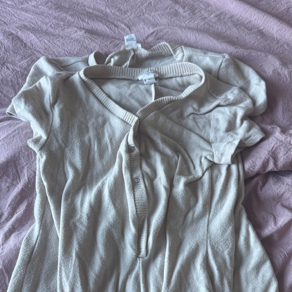 Forever 21 Taupe Button-Up Pajama Bodysuits - Image 4