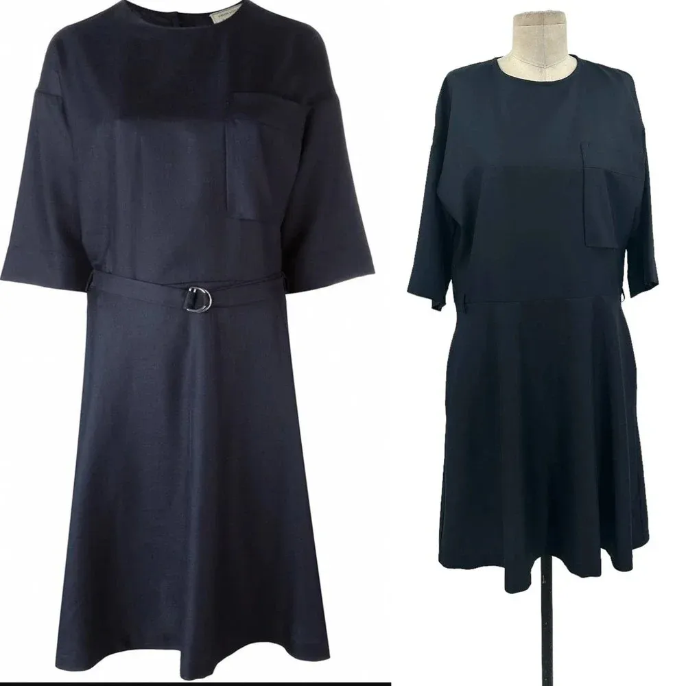 Maison Kitsuné Jade Loose Cut Dress in‎ Navy Blue Size 38 / US 6 **Flawed - Image 2