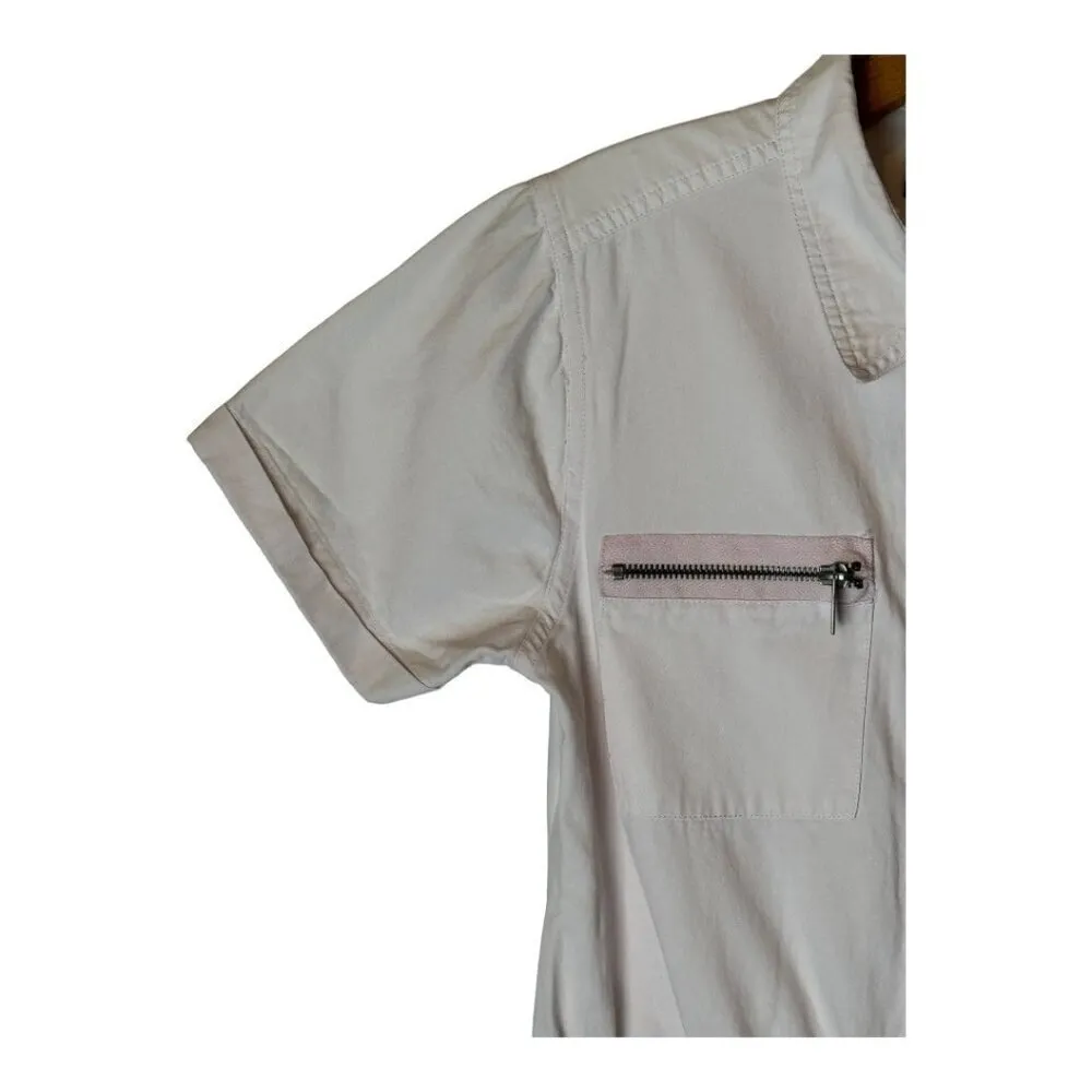 BlankNYC Romper Women Small Pink Cotton Collared‎ Hotel California Utility - Image 8