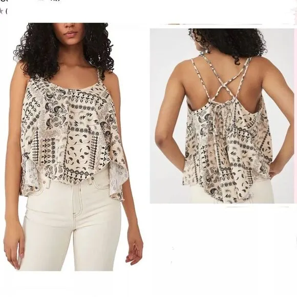 Free People Hey Girl Tank  Tea Combo Size Medium - Image 2