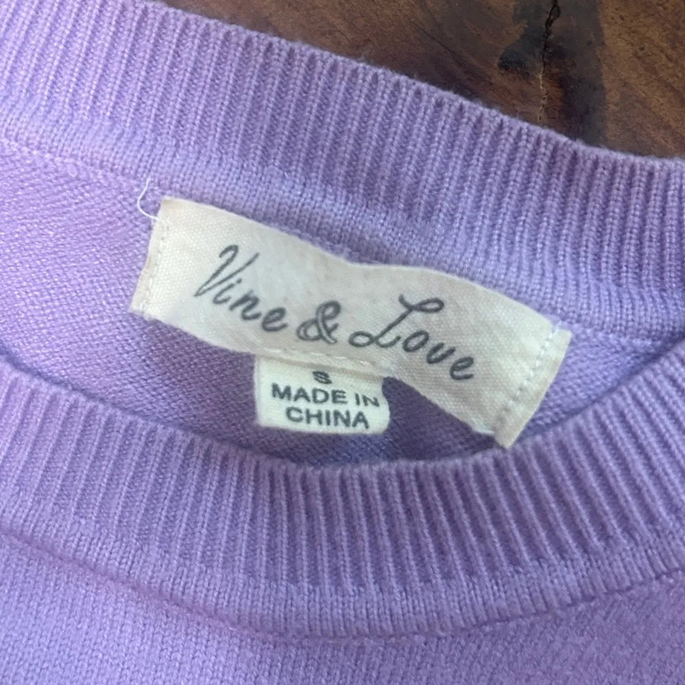 Purple Puffy Sleeve Small Womens Spring Sweater - Image 2