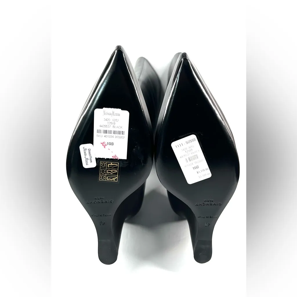 GIVENCHY G-Lock Black Leather Knee Hight Wedge Heel Padlock Boots Size EU 40 - Image 9