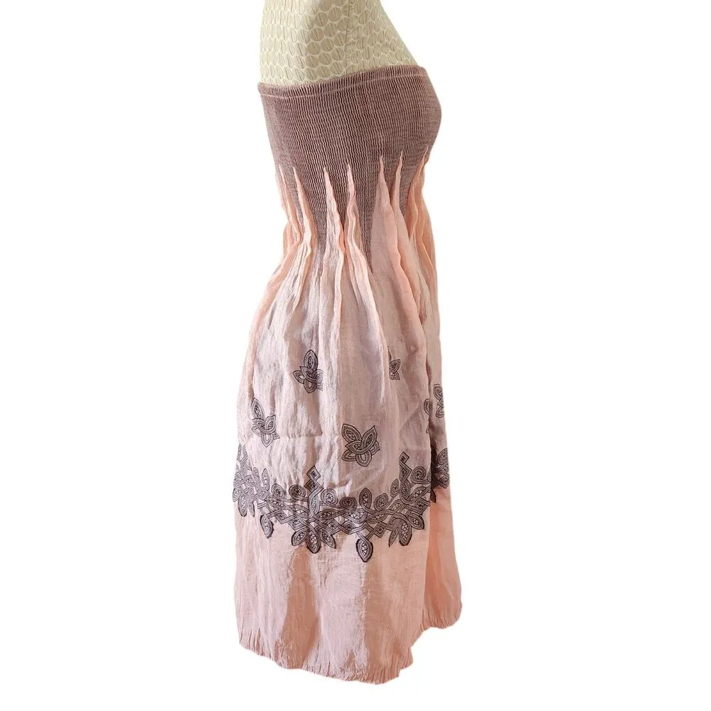Lapis Anthropologie Womens Peach Ombre Fade Convertible Maxi Skirt/Dress Size OS - Image 3