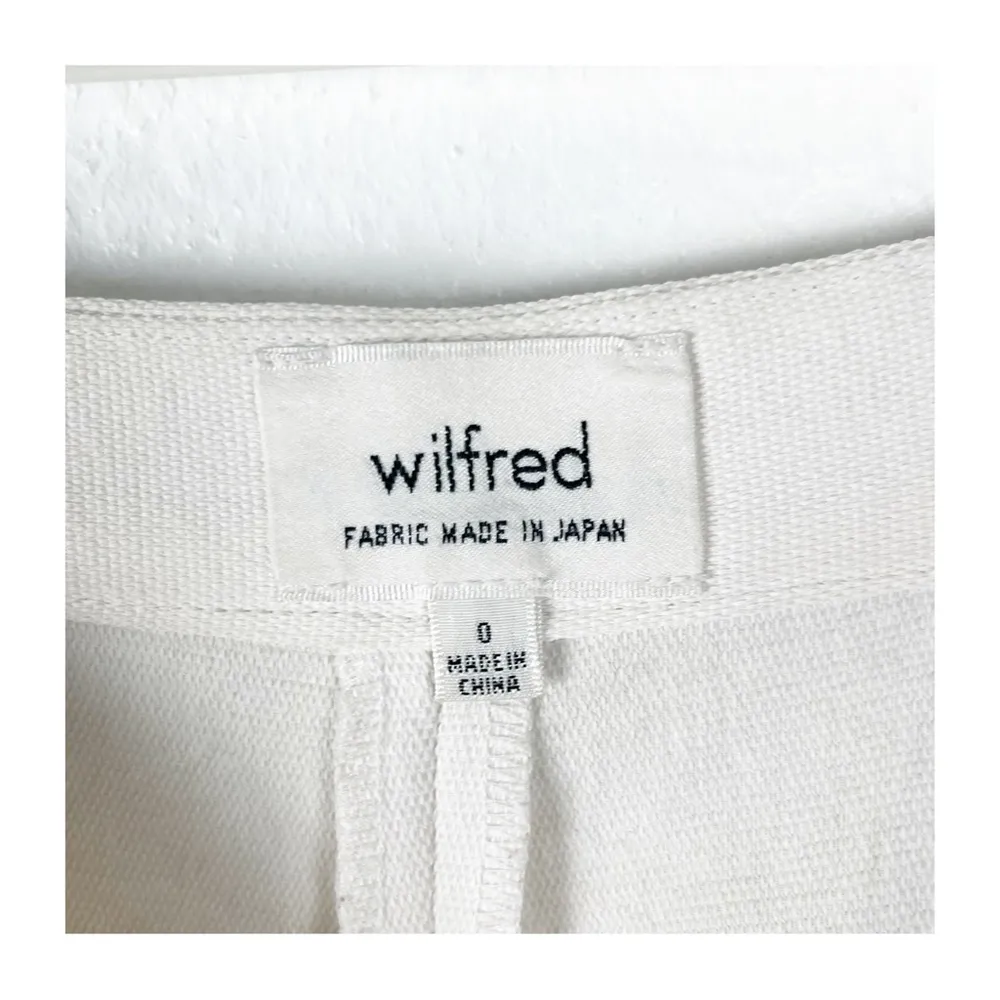 ARITZIA WILFRED Cream Wide Leg High Rise Cropped Crepe Pants, Size 0 - Image 8