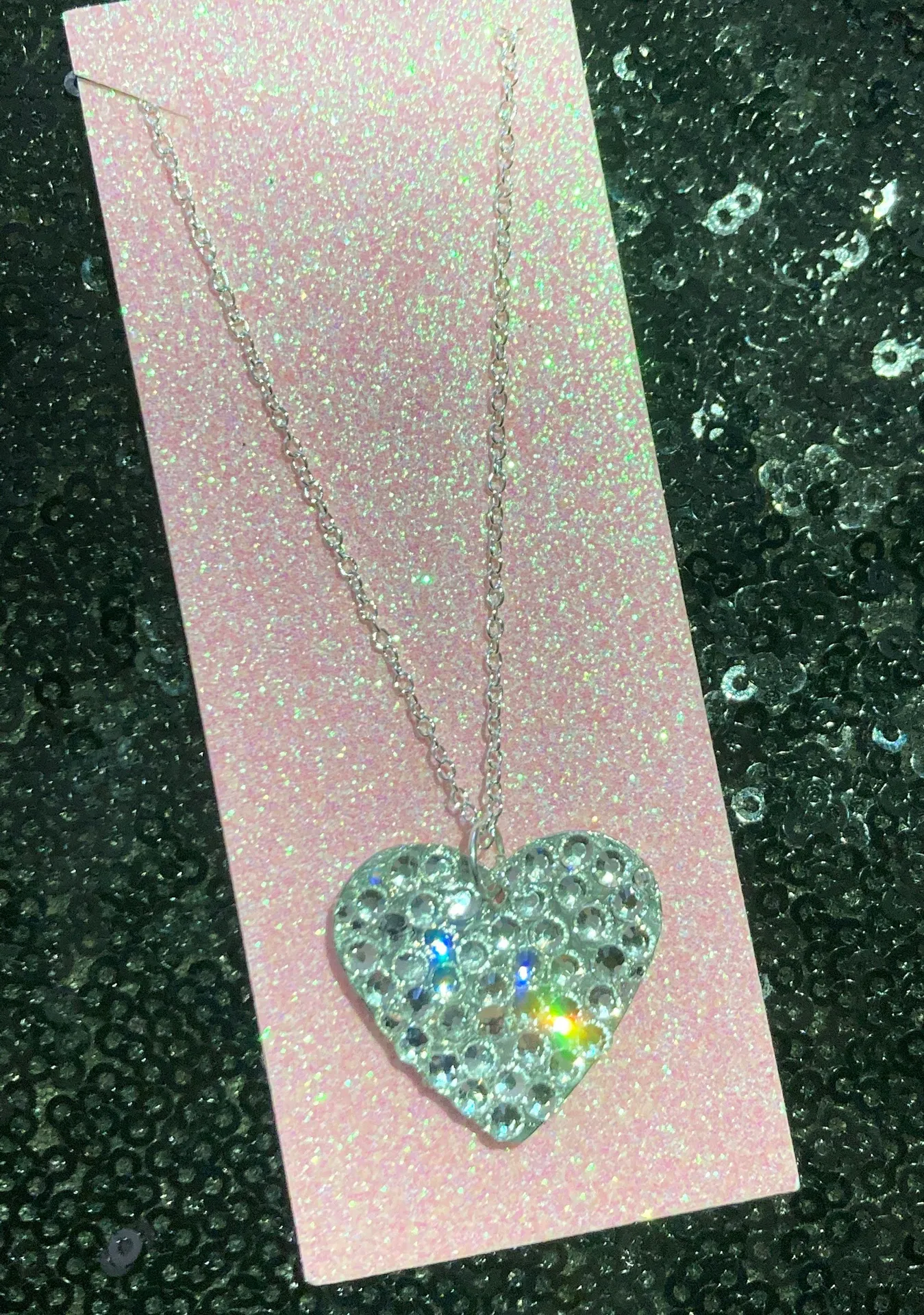 Bling Rhinestone Sparkle Heart Necklace NWT 💎 - Image 8