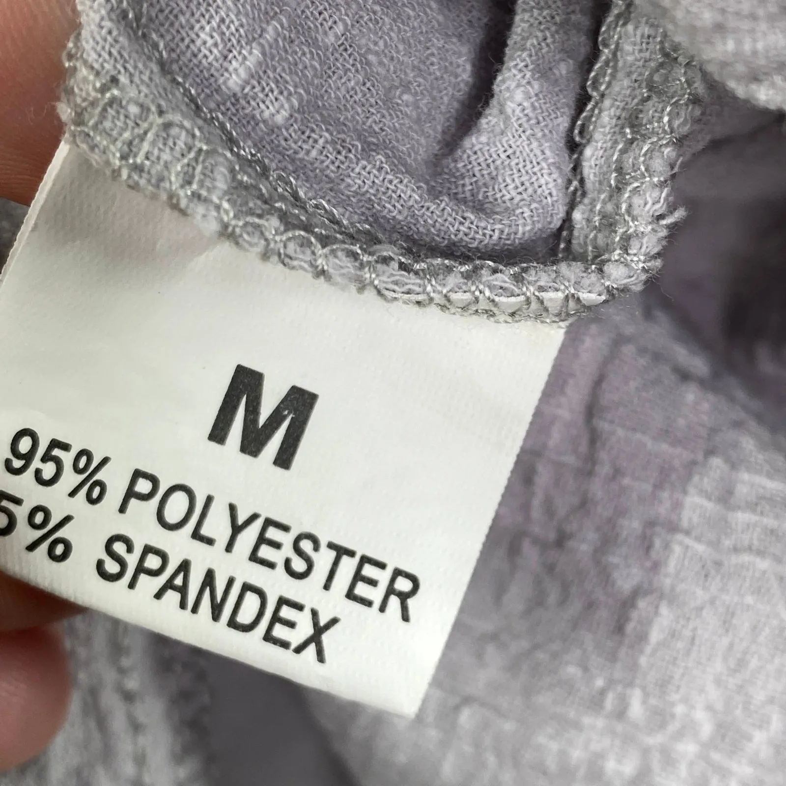 Grey Purple Long Sleeve Button Front Collared Shirt Women's Size Medium M Gray - Image 4