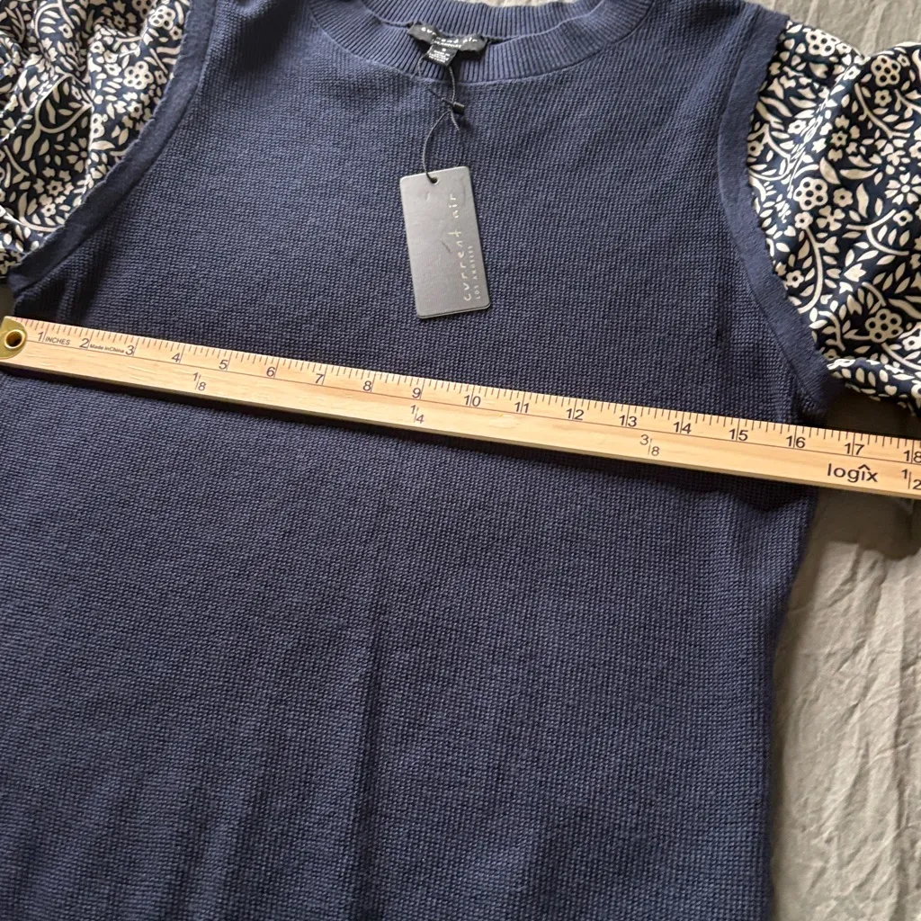 Current Air Navy Thermal Sweater with Balloon Sleeves. Size Small. - Image 10