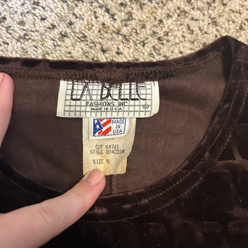 La Belle Chocolate Textured Mini Dress Brown - Image 4