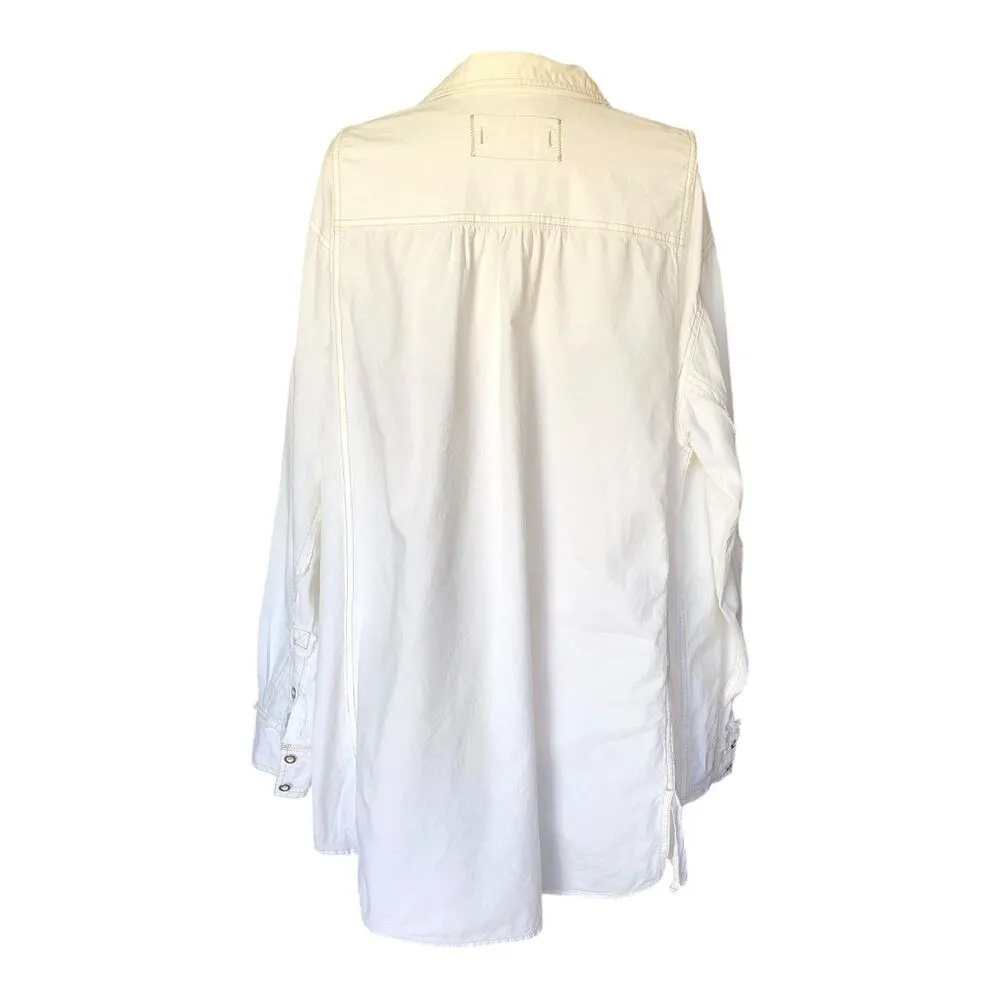 We The Free Oxford Dreams Button Down Shirt Long Sleeve Women's Size Small - Image 6