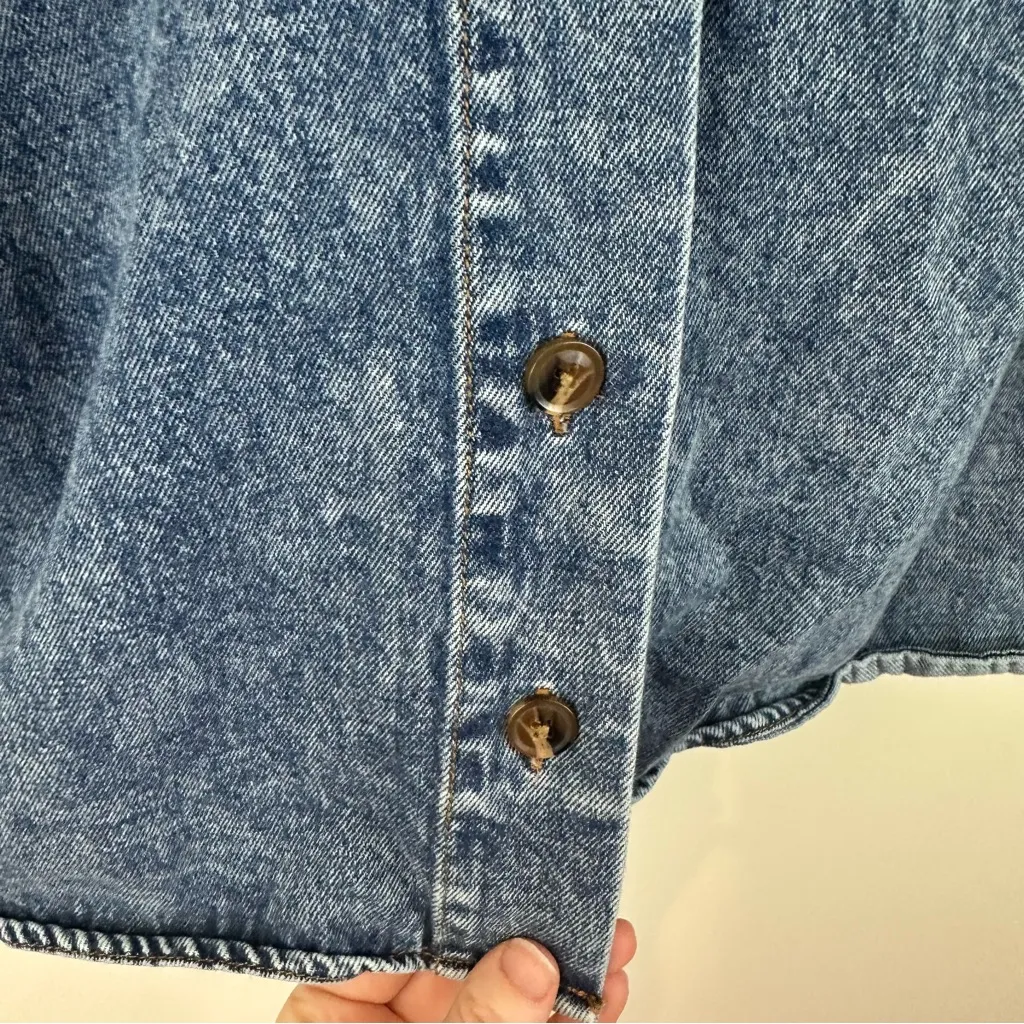 Future Collective Denim Puff Sleeve Button - Image 5