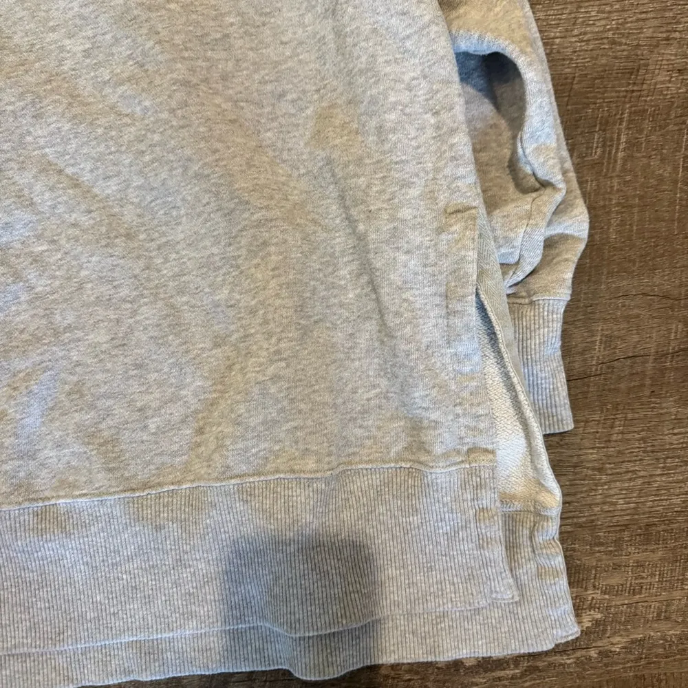 Aerie Babe Crew Neck Heathered Grey Sweatshirt - Image 2