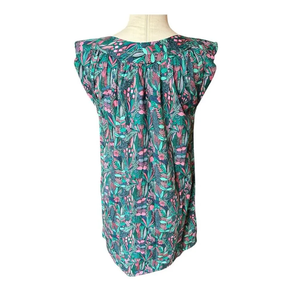 Never a wallflower floral shift dress XS Green - Image 3