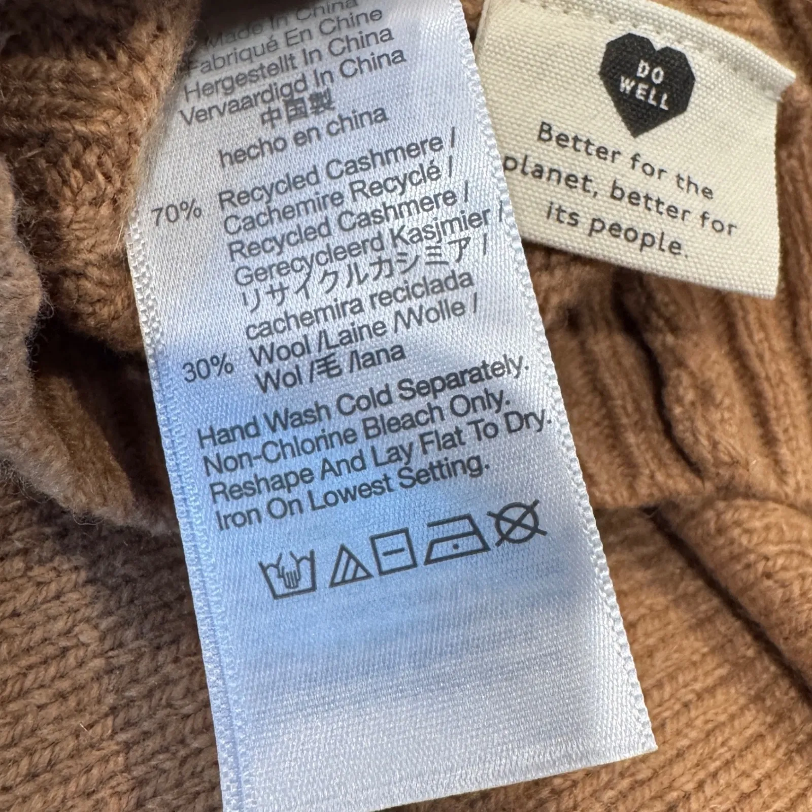 Madewell (Re)sourced Cashmere Ex-Boyfriend Cardigan Honey Chestnut Tan small - Image 5