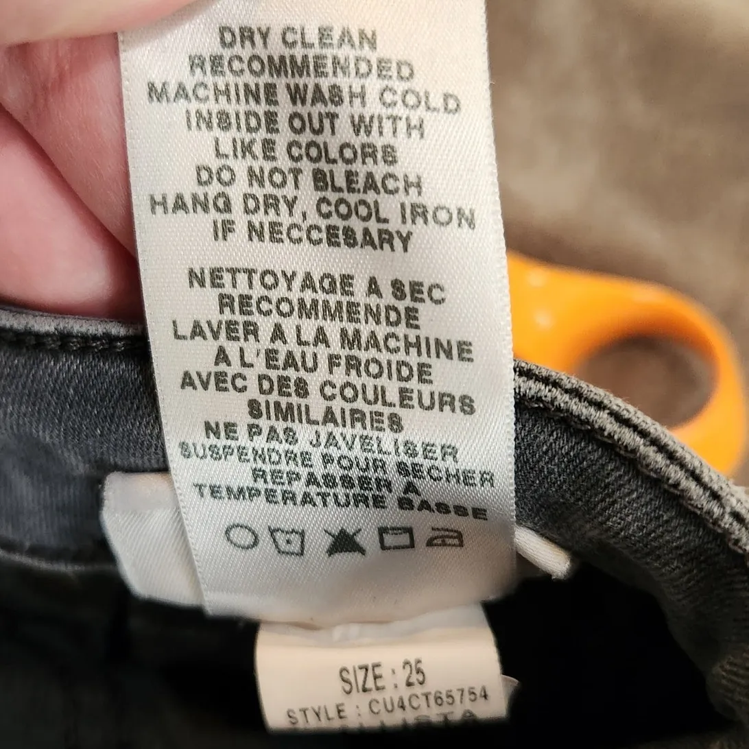 Joes's Jeans Black Denim Stretch Flawless Charlie High Rise Skinny Jeans Sze 25 - Image 8