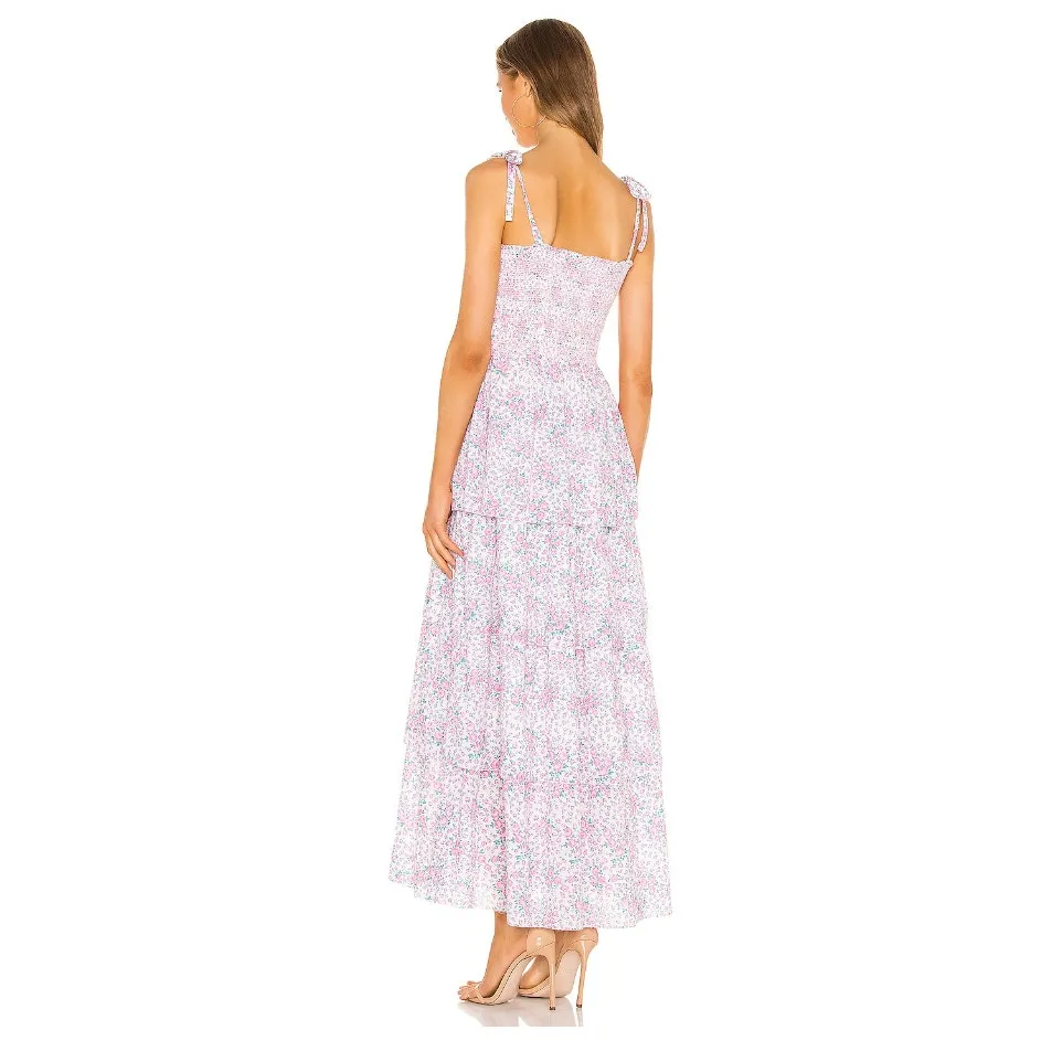 Love Shack Fancy Caressa Maxi Dress Candy Heart Pink Floral Womens New Large - Image 15