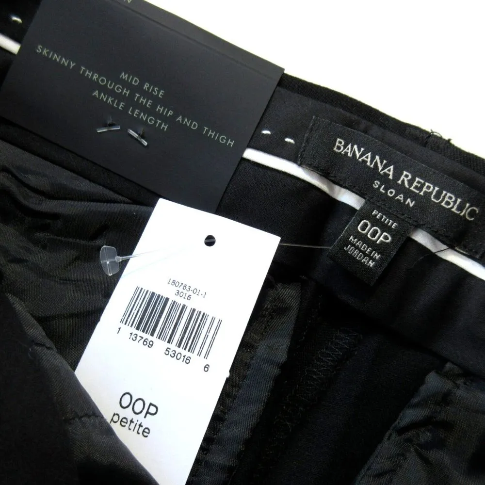 NWT Banana Republic Sloan Fit Skinny in Black Bi-Stretch Slim Ankle Pants 00P - Image 4