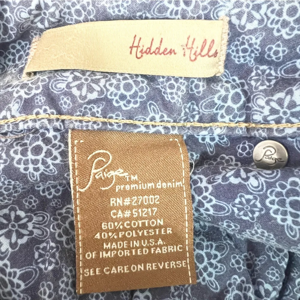 PAIGE Hidden Hills Blue Boot Cut Flare Jeans Size 30 - Image 9