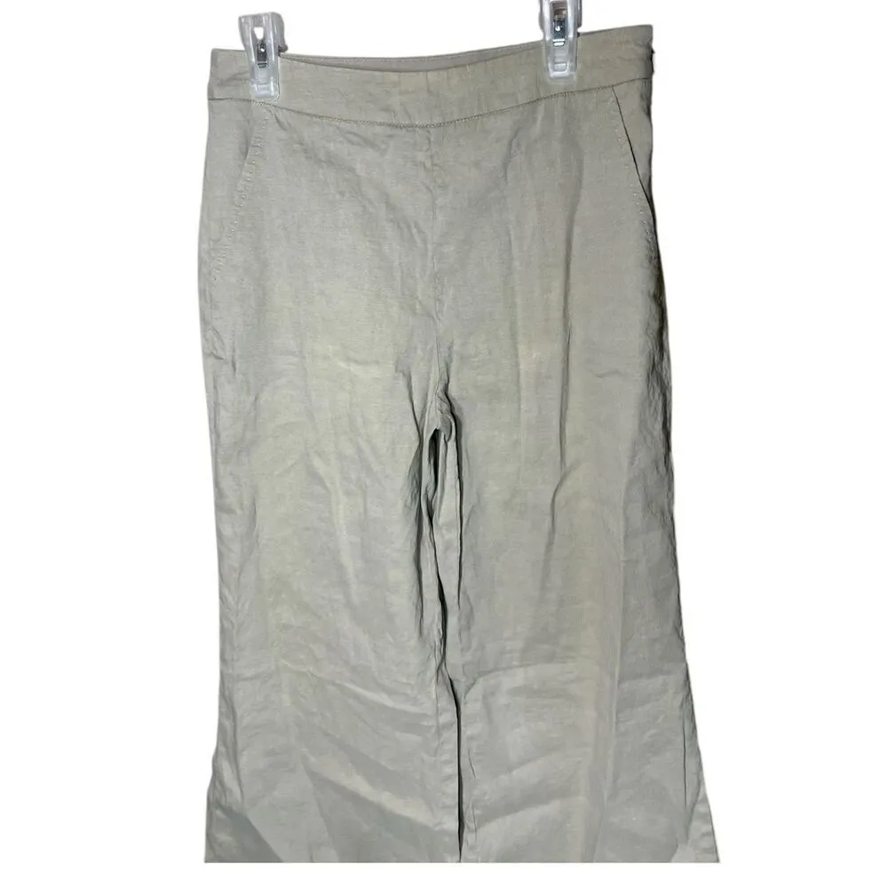 Elie Tahari Linen Blend Wide Leg Tan Pants  Women's Size‎ 0 - Image 2