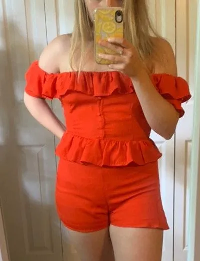 Fashion Union Off The Shoulder Ruffle Romper - Image 2