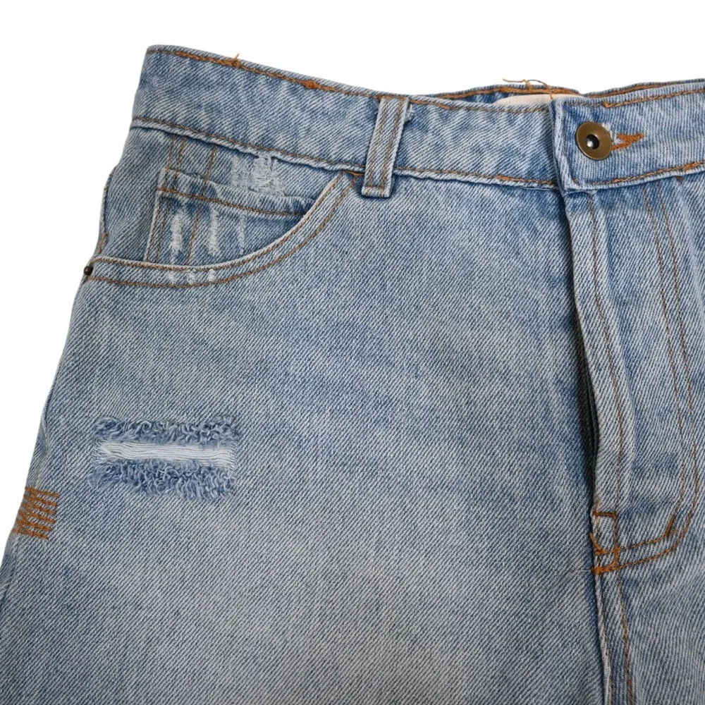 Chelsea & Violet Womens 27 Distressed Button Fly Jean Shorts - Image 3