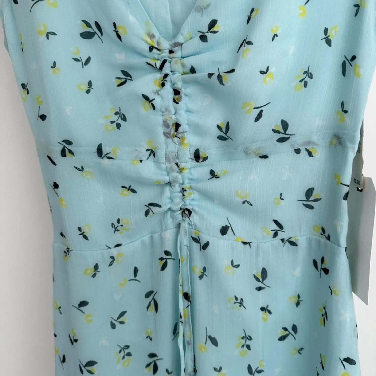 Leith Cap Sleeve Mini Dress Blue Glow Nina Floral NWT Size XXS - Image 4