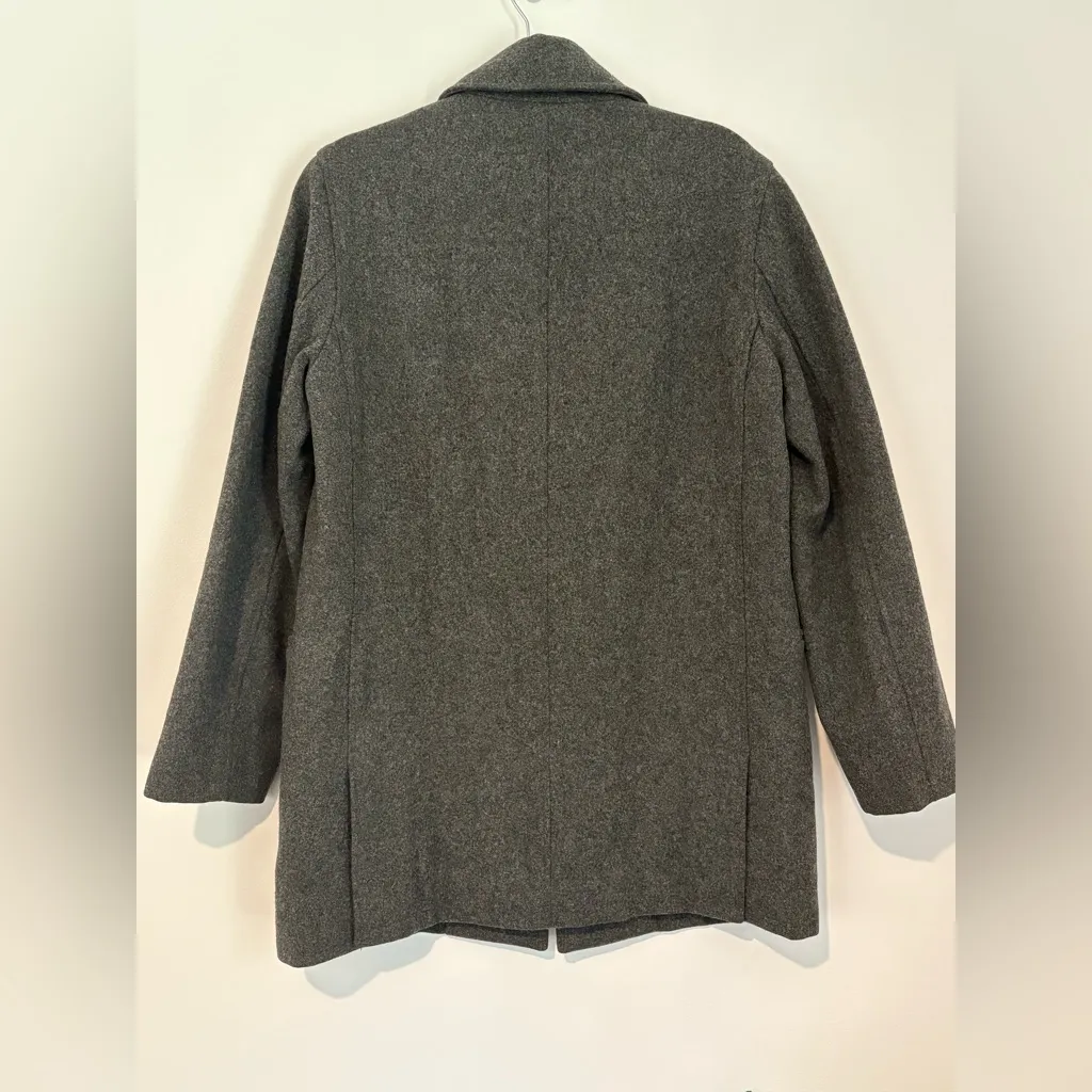 J. Crew Women’s Wool Blend Peacoat Gray Classic Winter Jacket - Size Small - Image 3