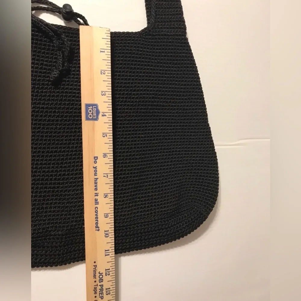 Black hobo woven crochet shoulder bag - Image 6