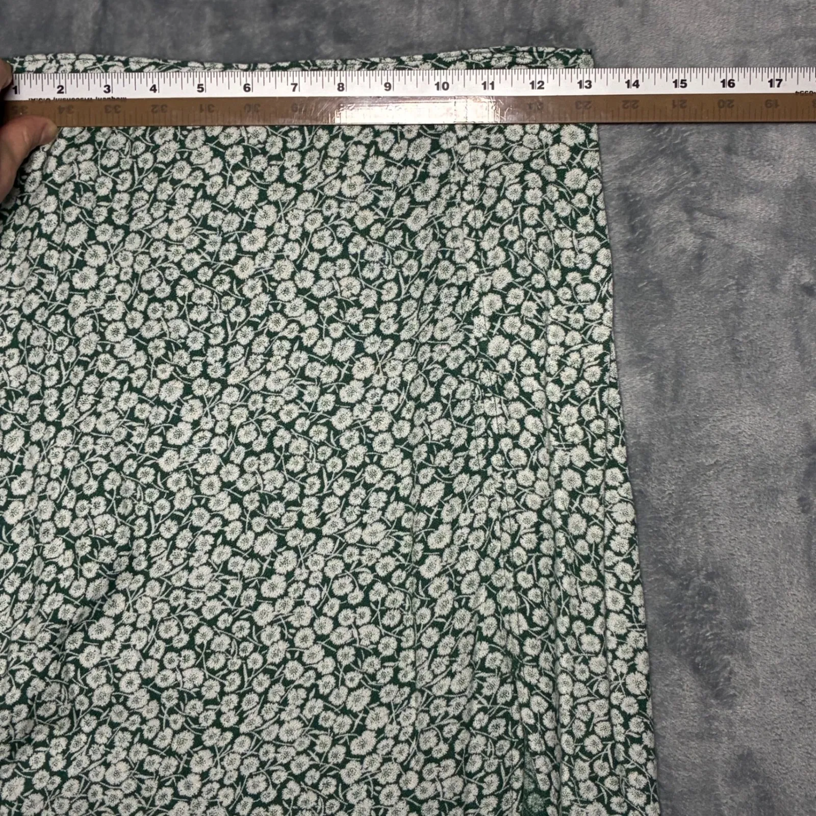 Abercrombie Fitch Ditsy Floral Midi Skirt Green White Side Slit Women's S - Image 6