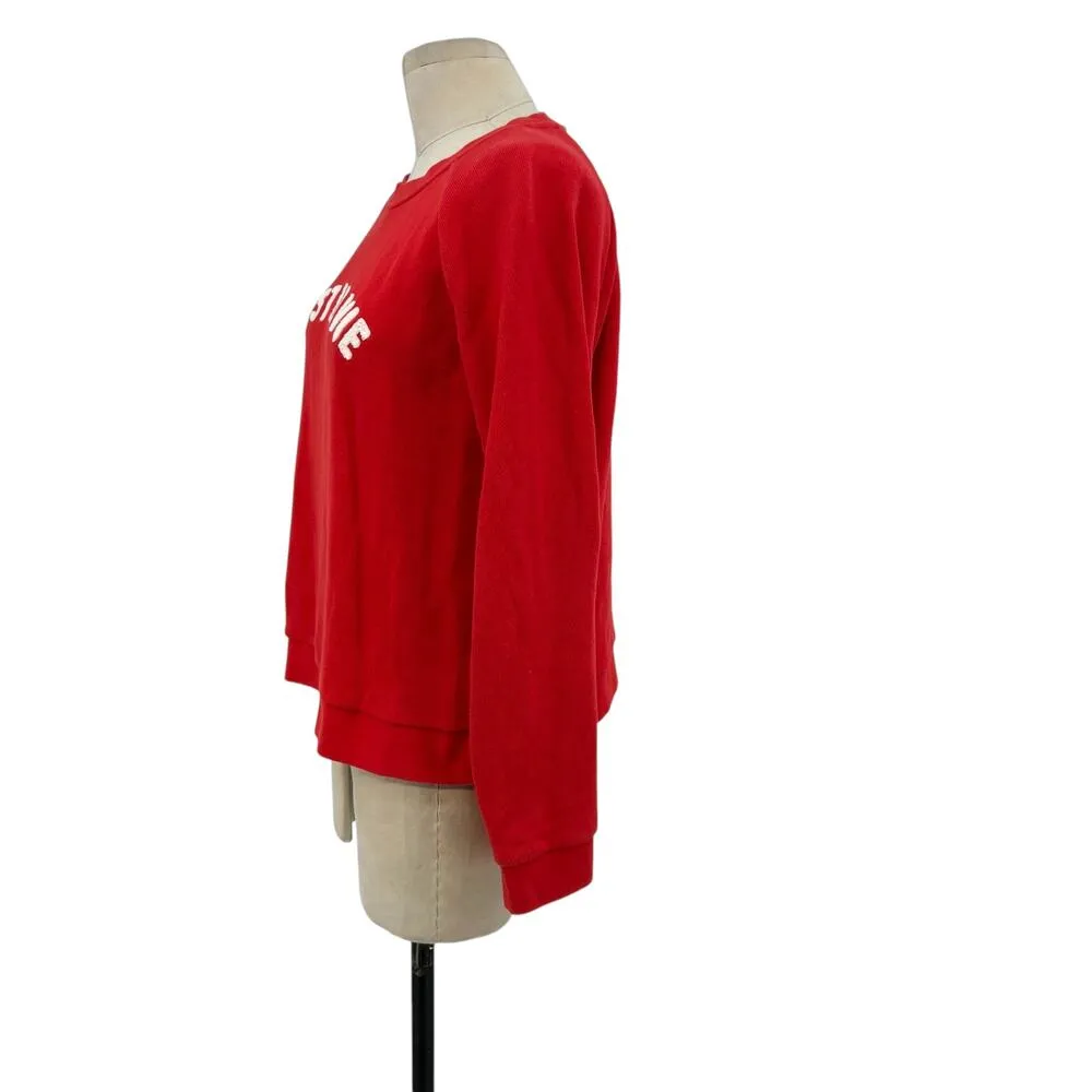 WHISTLES Cest La Vie Sweatshirt Top Red Size‎ Medium - Image 8
