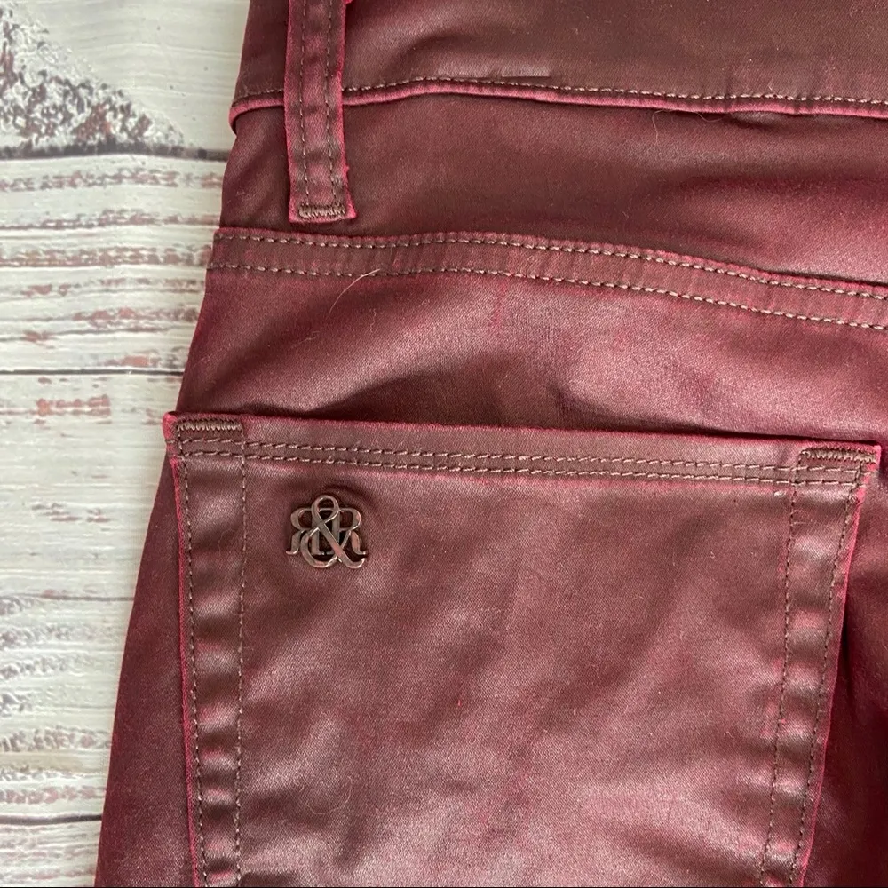 Rock & Republic Berlin Red Coated Jeans. Size 6M. - Image 7