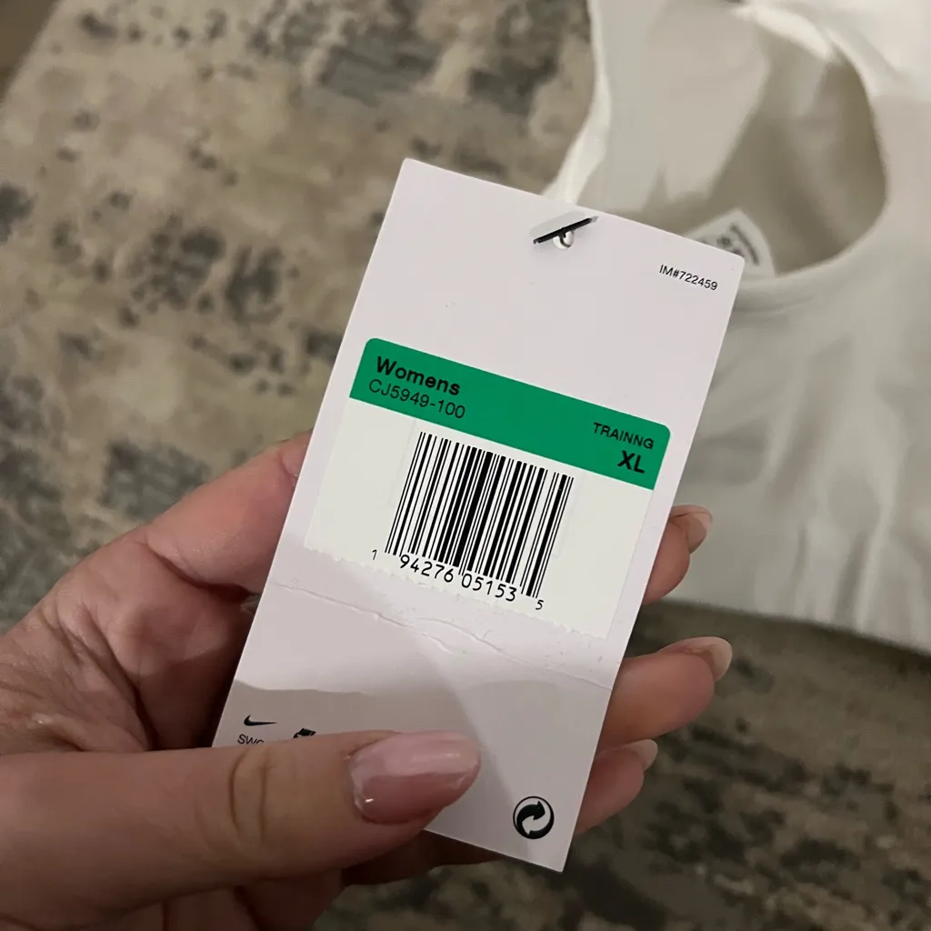 NWT Nike White Medium Support Non Padded Swoosh 2.0 Sports Bra Size XL - Image 5