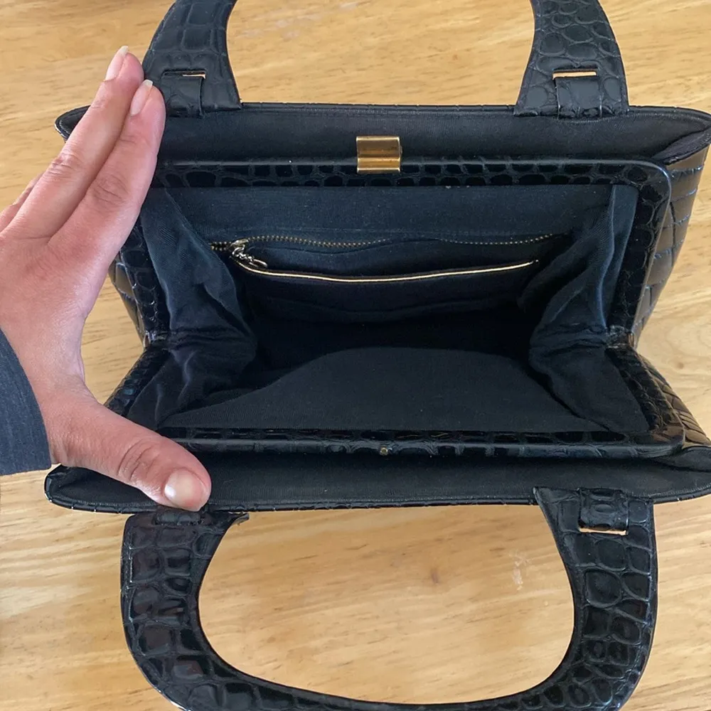 VINTAGE 1950s I. MAGNIN & CO RENDEL ALLIGATOR HAND BAG rare Brown - Image 6